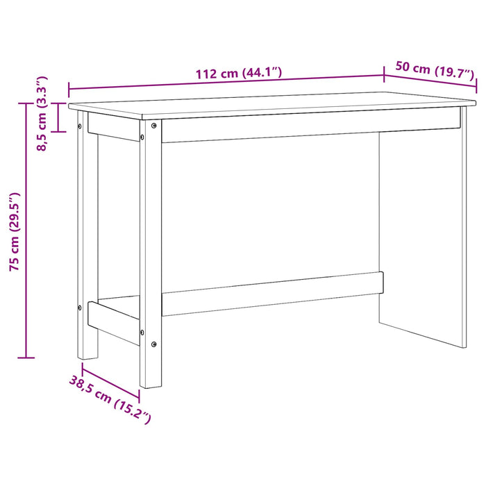 Birou Maro 112 x 50 x 75 cm Lemn de pin masiv - WALTI WALTI
