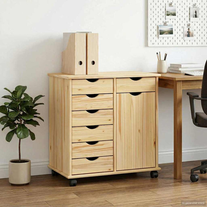 Cabinet mobil Maro 63,5 x 39 x 65,5 cm Lemn de pin masiv - WALTI WALTI