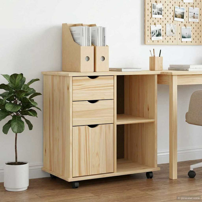 Cabinet mobil Maro 63,5 x 39 x 65,5 cm Lemn de pin masiv - WALTI WALTI