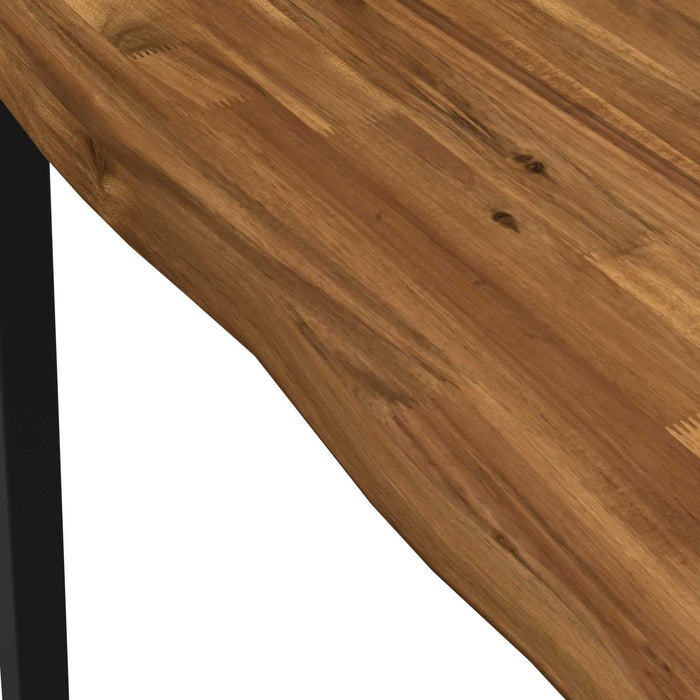 70 x 70 x 75 cm Lemn Solid de Acacia Natural și Negru Pătrat WALTI