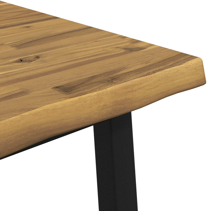 70 x 70 x 75 cm Lemn Solid de Acacia Alb și negru Pătrat WALTI