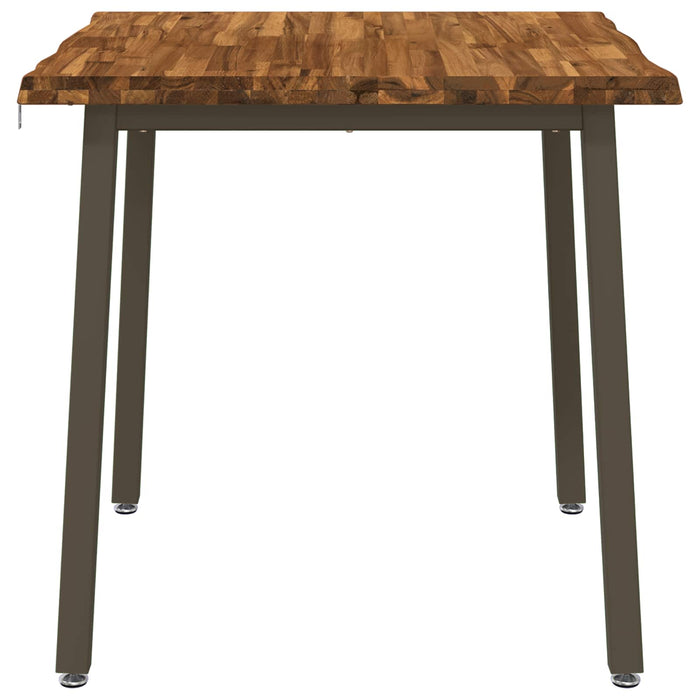 80 x 80 x 75 cm Lemn Solid de Acacia Natural și Cafea Pătrat WALTI