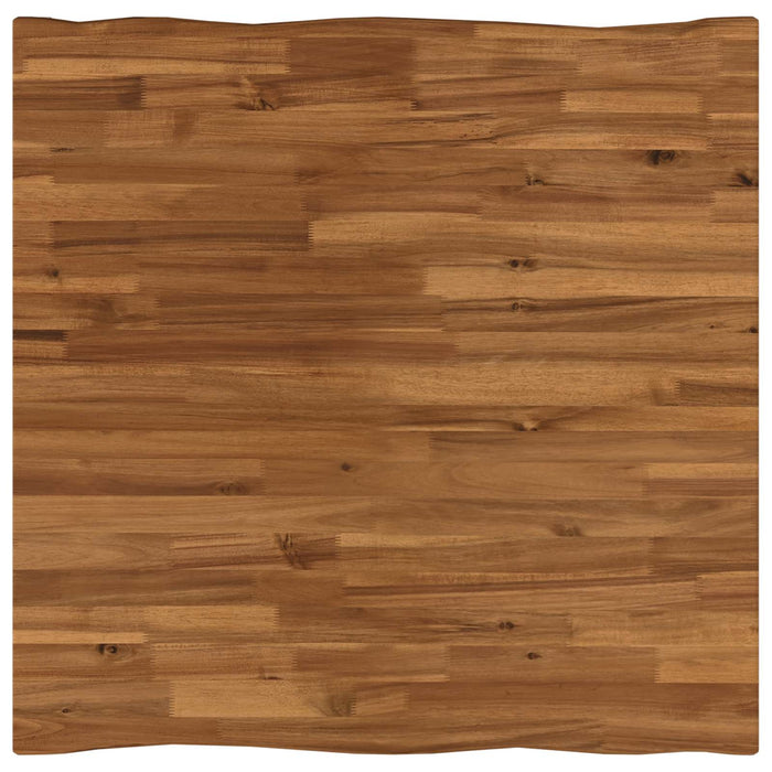 80 x 80 x 75 cm Lemn Solid de Acacia Natural și Cafea Pătrat WALTI