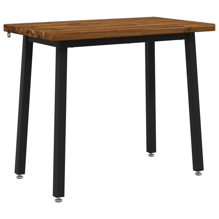 110 x 55 x 75 cm Lemn Solid de Acacia Natural și Negru WALTI