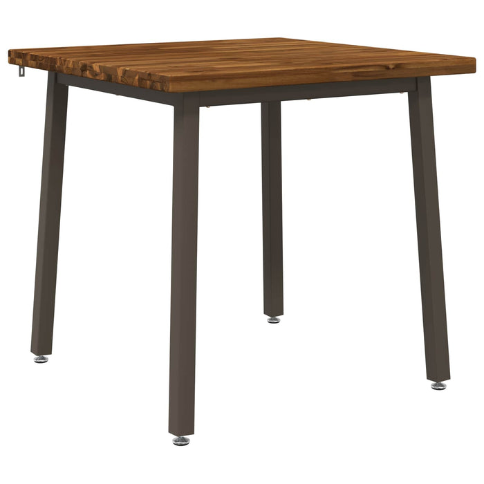 80 x 80 x 75 cm Lemn Solid de Acacia Natural și Cafea Pătrat WALTI