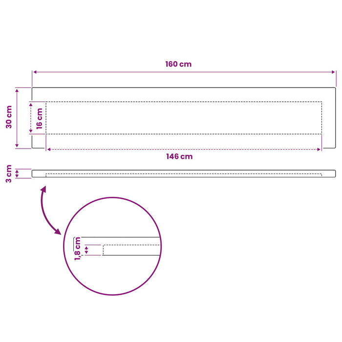 Blat de masă dreptunghiular 90 x 50 x 3,5 cm Dreptunghiular Alb WALTI