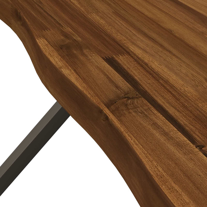 90 x 55 x 75 cm Lemn Solid de Acacia Natural și Cafea WALTI