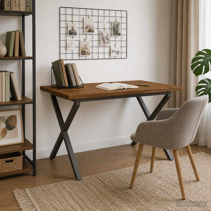90 x 55 x 75 cm Lemn Solid de Acacia Natural și Cafea WALTI