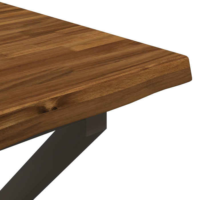 80 x 80 x 75 cm Lemn Solid de Acacia Natural și Cafea Pătrat - WALTI WALTI