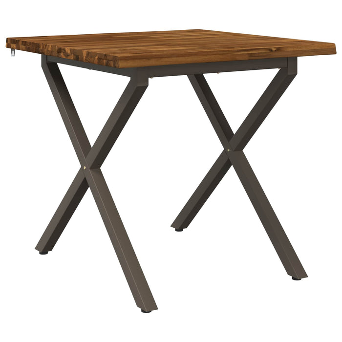 80 x 80 x 75 cm Lemn Solid de Acacia Natural și Cafea Pătrat - WALTI WALTI