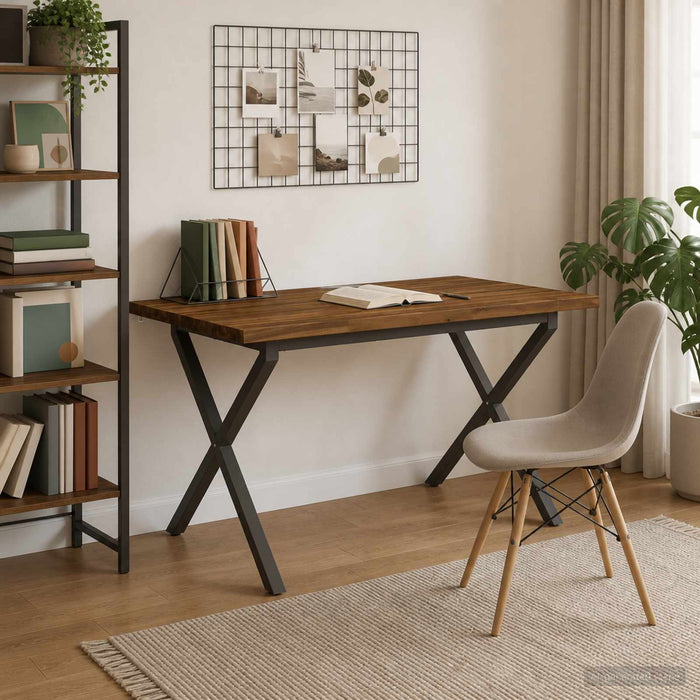 120 x 80 x 75 cm Lemn Solid de Acacia Natural și Cafea WALTI