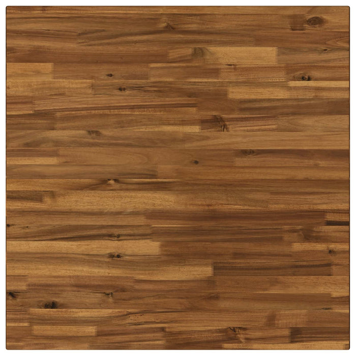 70 x 70 x 75 cm Lemn Solid de Acacia Natural și Negru Pătrat WALTI