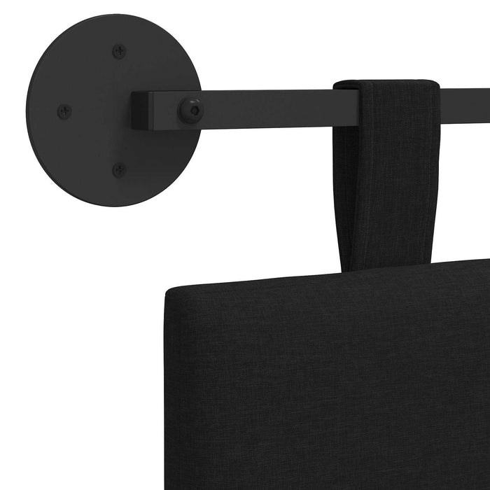Cap de pat suspendat Pe perete Negru 150 x 55 x 5 cm țesătură - WALTI WALTI