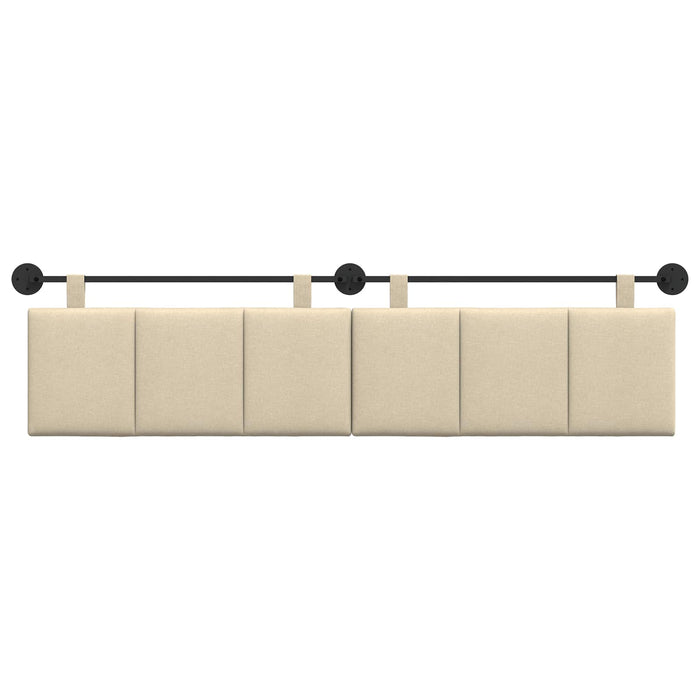 Cap de pat suspendat Pe perete Crem 210 x 55 x 5 cm țesătură - WALTI WALTI
