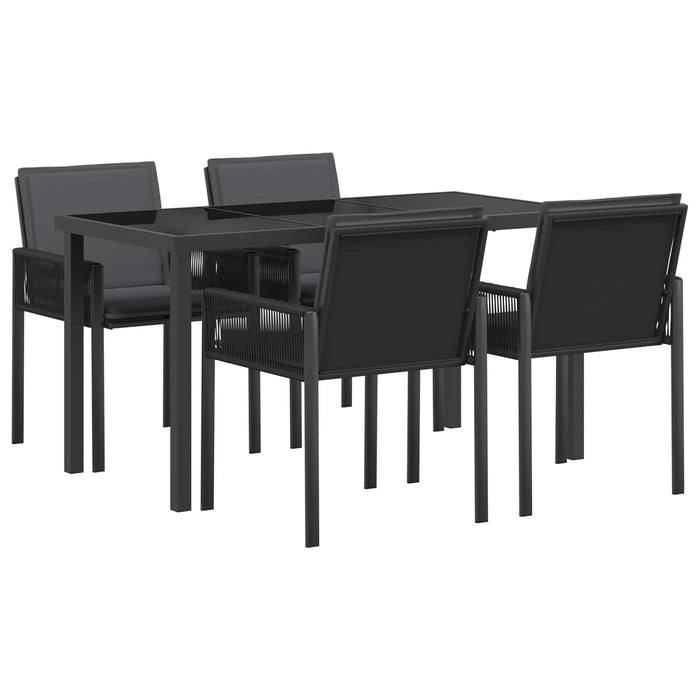 Set de masă pentru grădină 13 buc. Negru poliratan WALTI