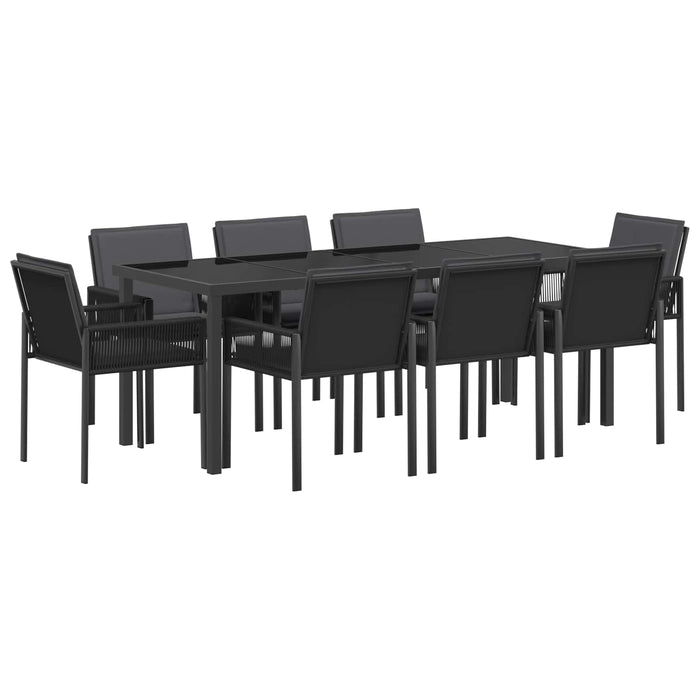 Set de masă pentru grădină 25 buc. Negru poliratan WALTI