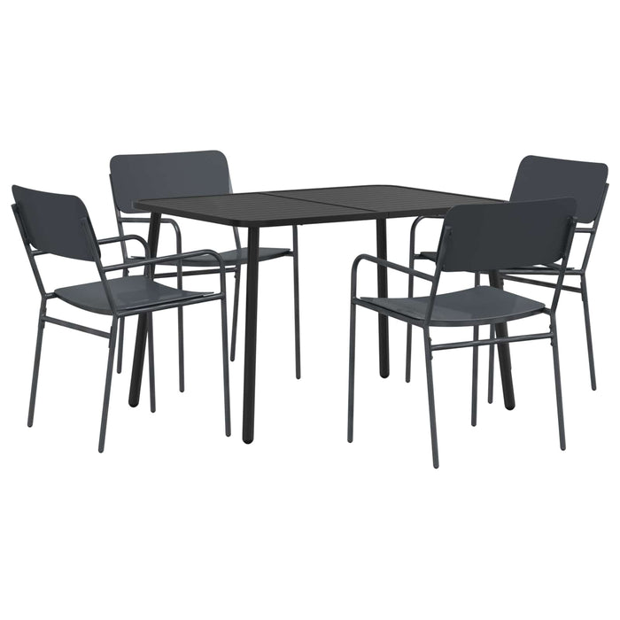 Set de dining 5 buc. Antracit Oțel WALTI