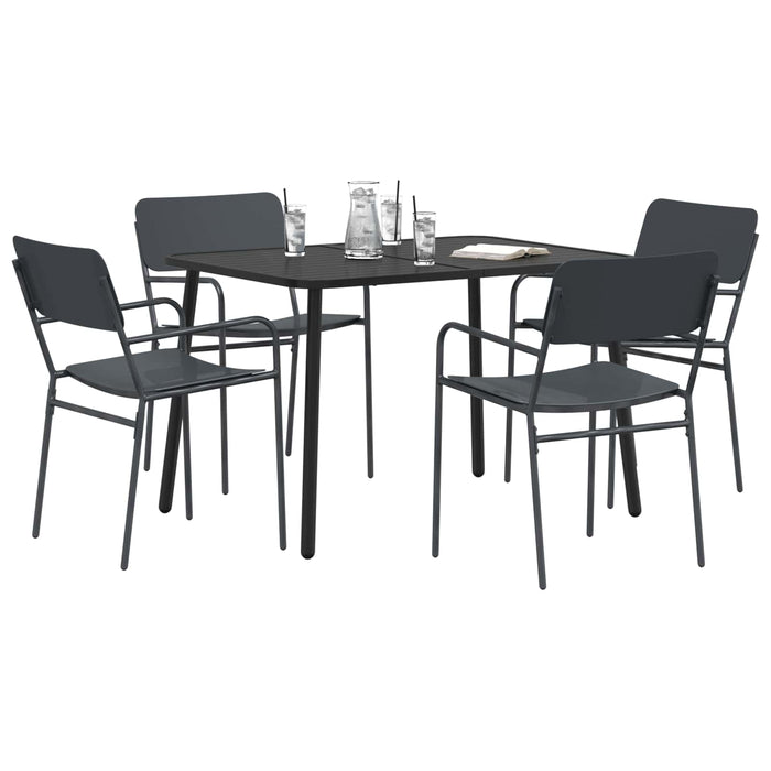 Set de dining 5 buc. Antracit Oțel WALTI
