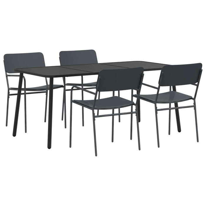 Set de dining 5 buc. Antracit Oțel WALTI