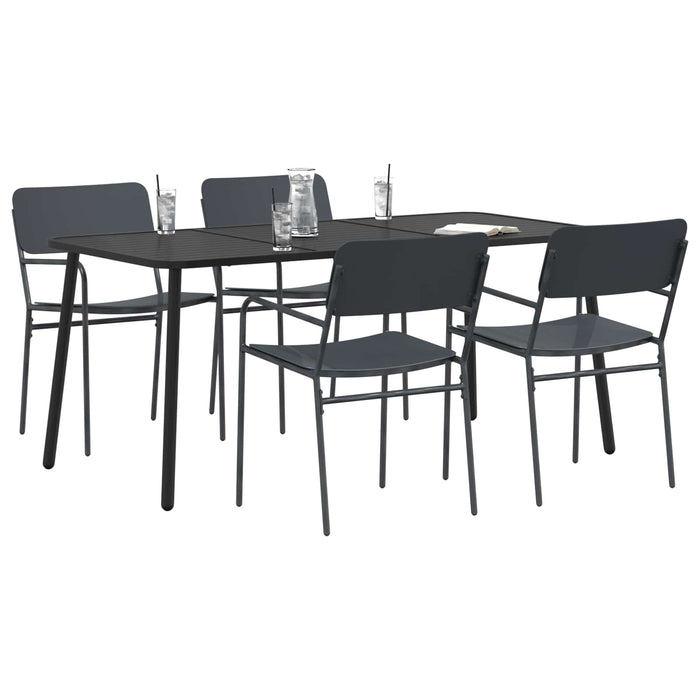 Set de dining 5 buc. Antracit Oțel WALTI