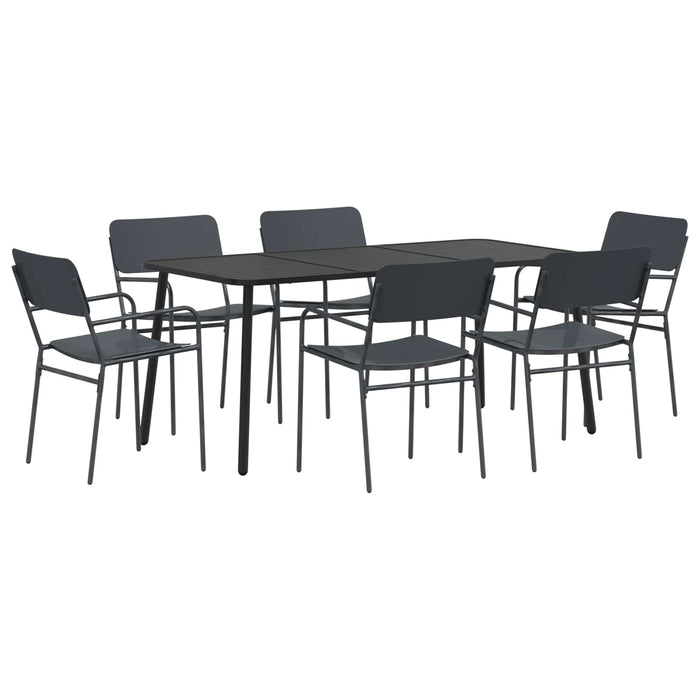 Set de dining 7 buc. Antracit Oțel WALTI