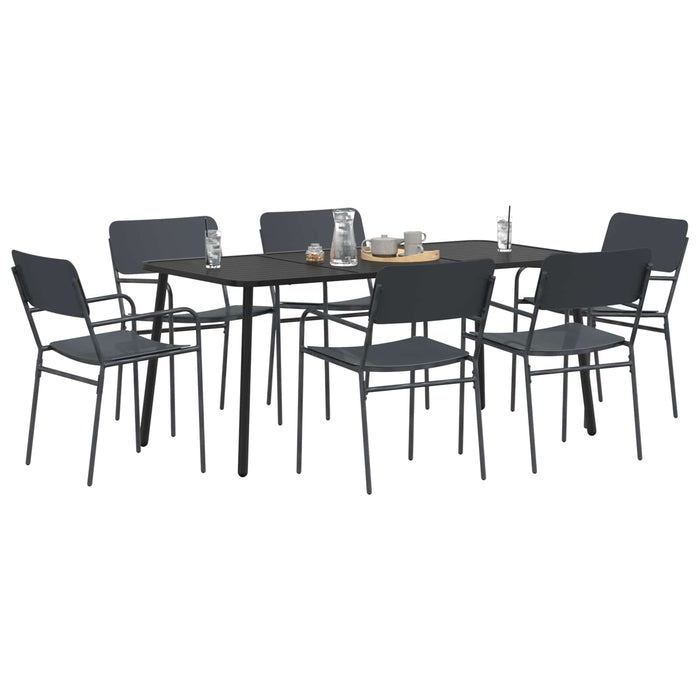 Set de dining 7 buc. Antracit Oțel WALTI