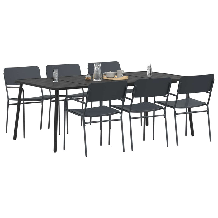 Set de dining 7 buc. Antracit Oțel WALTI