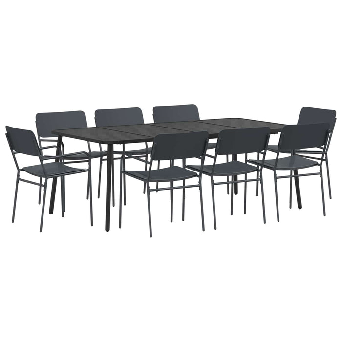 Set de dining 9 buc. Antracit Oțel WALTI