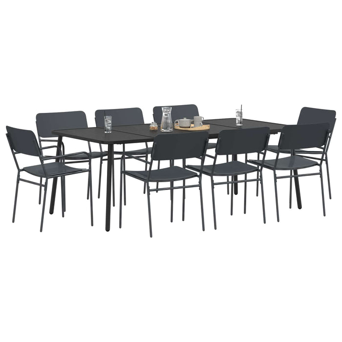 Set de dining 9 buc. Antracit Oțel WALTI