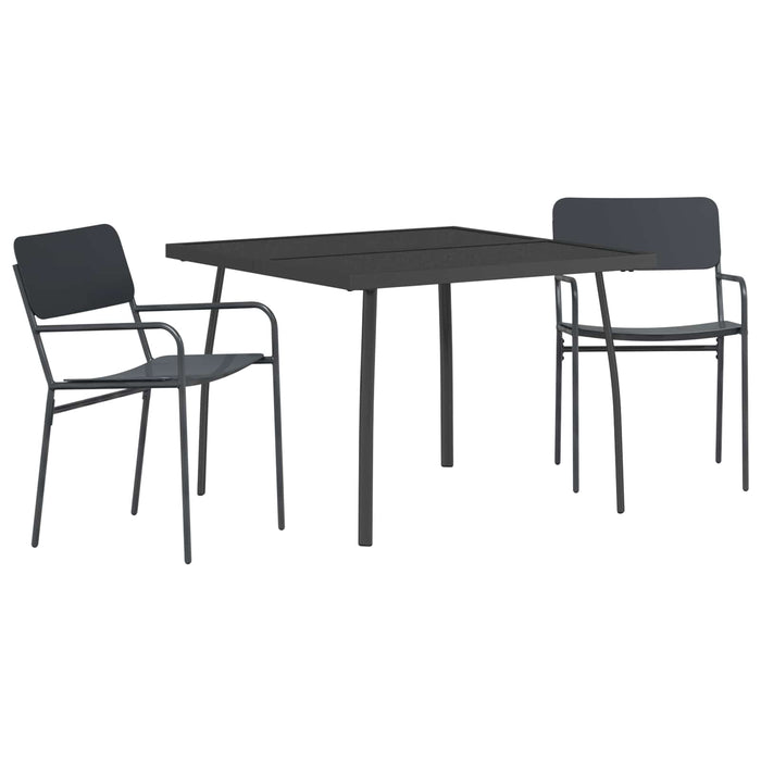 Set de dining 3 buc. Antracit Oțel WALTI