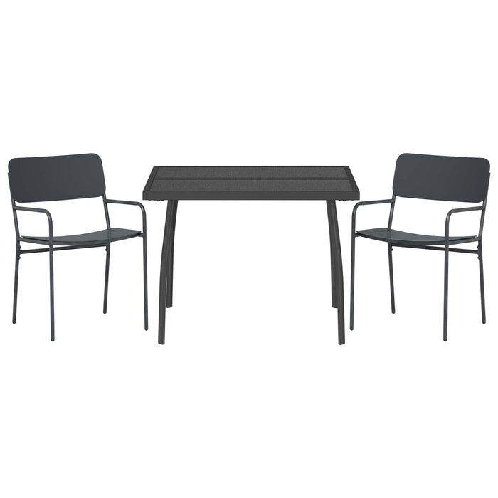 Set de dining 3 buc. Antracit Oțel WALTI