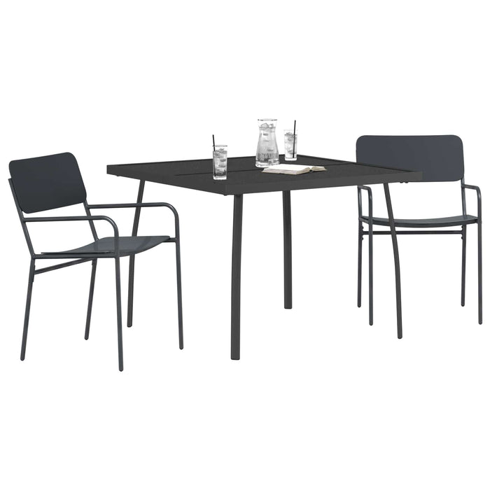 Set de dining 3 buc. Antracit Oțel WALTI