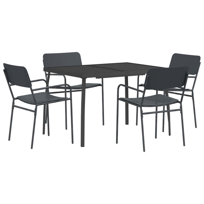 Set de dining 5 buc. Antracit Oțel WALTI