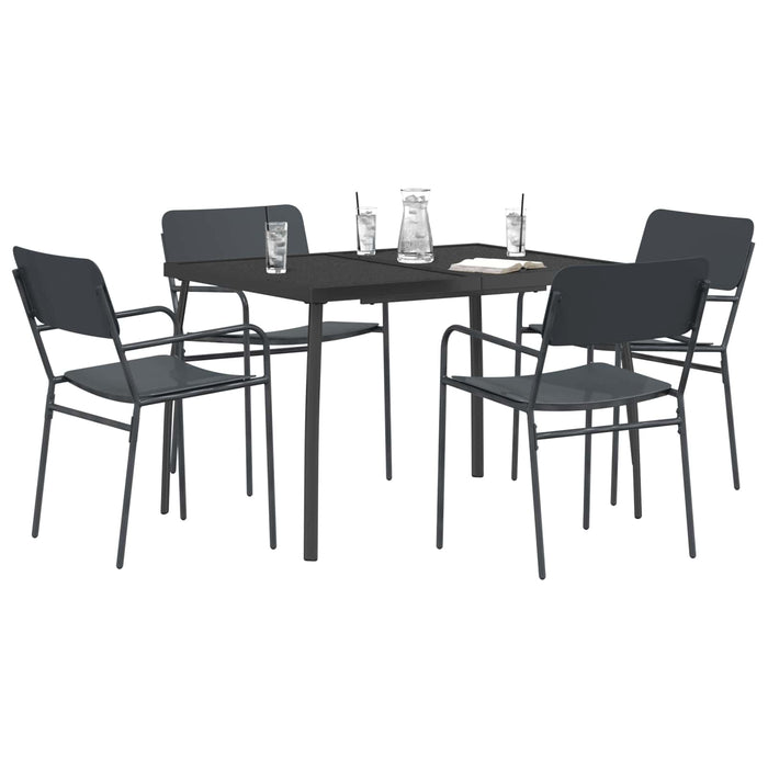 Set de dining 5 buc. Antracit Oțel WALTI