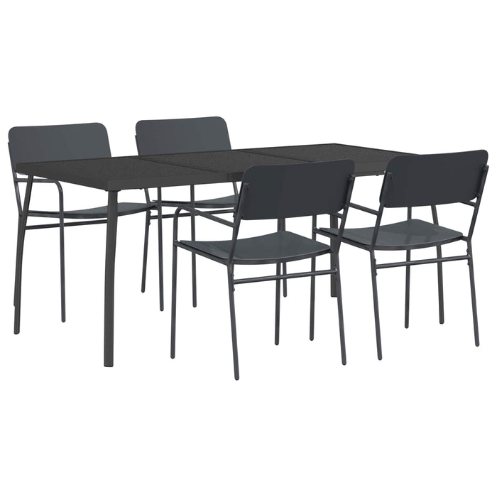 Set de dining 5 buc. Antracit Oțel WALTI