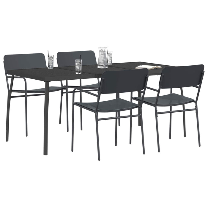 Set de dining 5 buc. Antracit Oțel WALTI