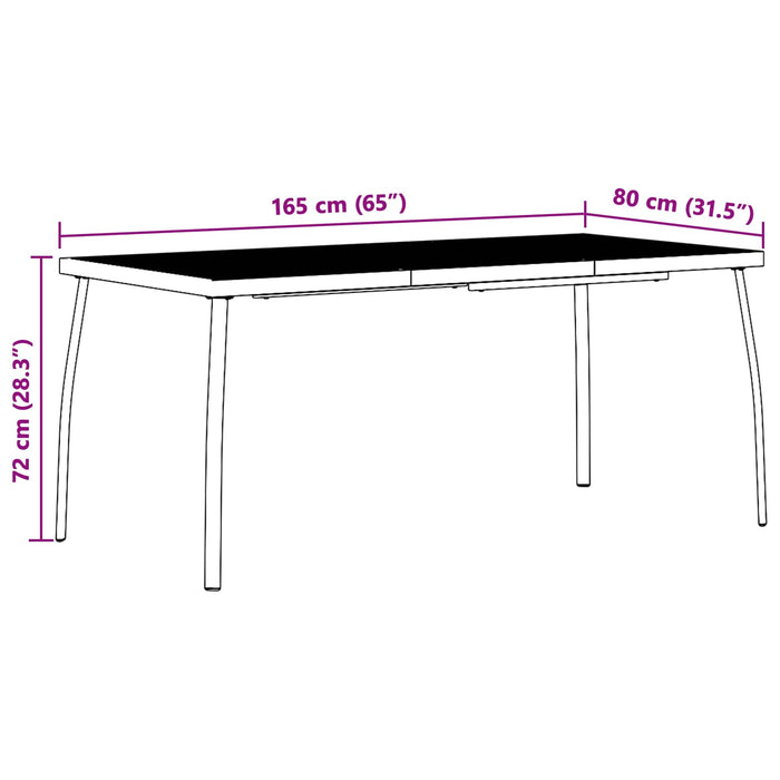 Set de dining 5 buc. Antracit Oțel WALTI
