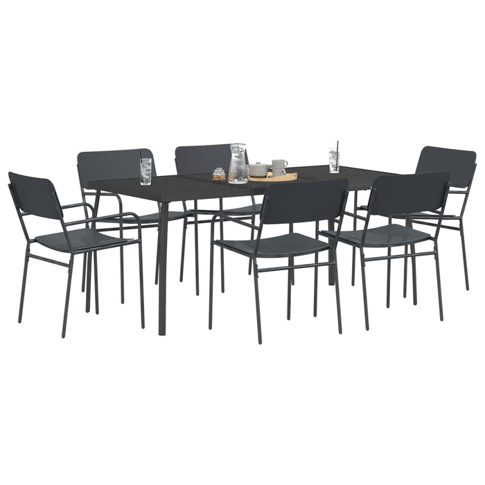 Set de dining 7 buc. Antracit Oțel WALTI