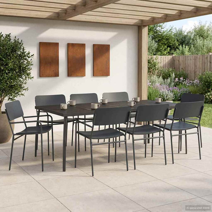 Set de dining 7 buc. Antracit Oțel WALTI