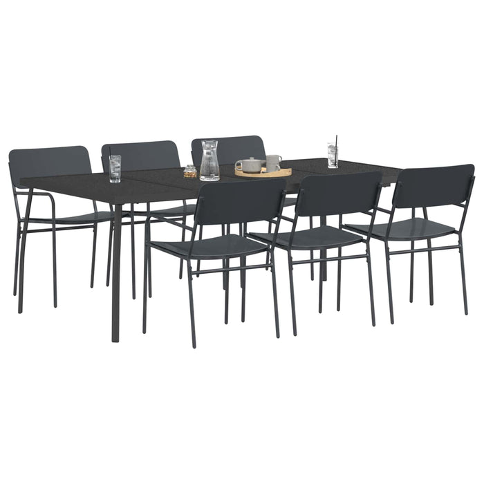 Set de dining 7 buc. Antracit Oțel WALTI