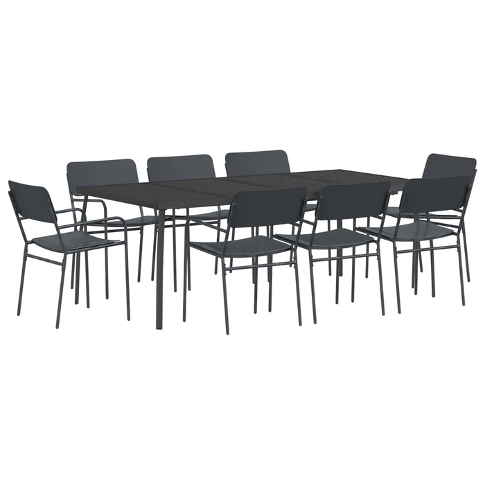 Set de dining 9 buc. Antracit Oțel WALTI