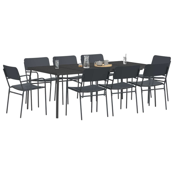 Set de dining 9 buc. Antracit Oțel WALTI