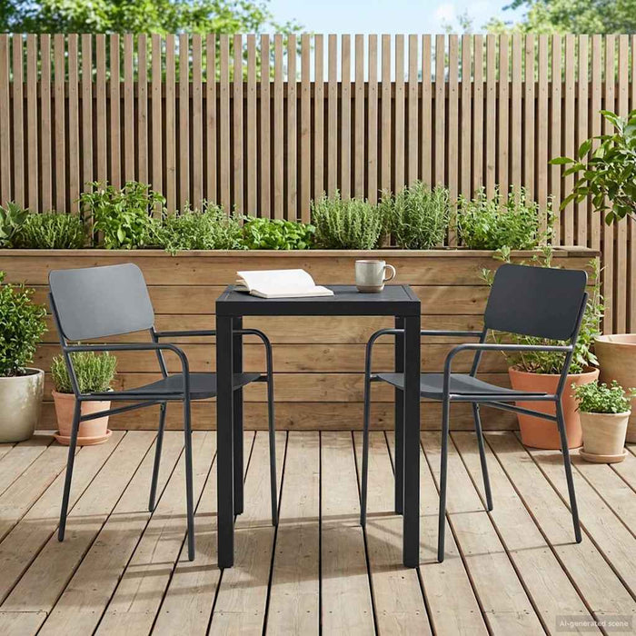 Set de Mobilier pentru Exterior 3 buc. Antracit Oțel WALTI