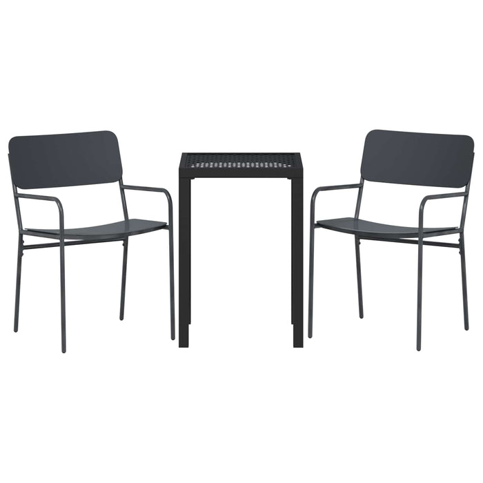 Set de Mobilier pentru Exterior 3 buc. Antracit Oțel WALTI