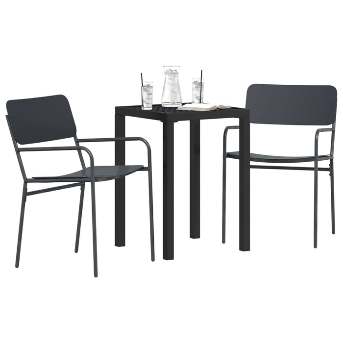 Set de Mobilier pentru Exterior 3 buc. Antracit Oțel WALTI