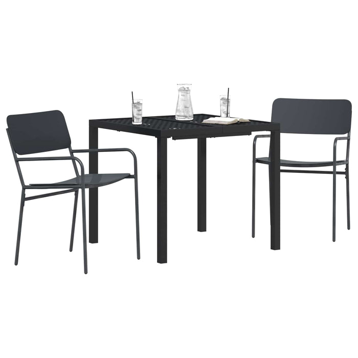 Set de Mobilier pentru Exterior 3 buc. Antracit Oțel WALTI