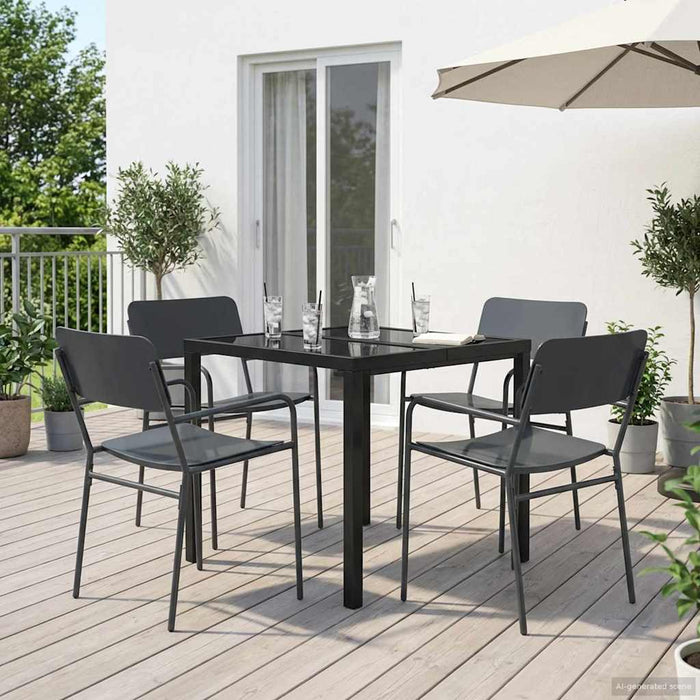 Set de Mobilier pentru Exterior 5 buc. Antracit Oțel WALTI