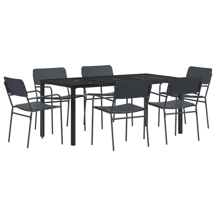 Set de Mobilier pentru Exterior 7 buc. Antracit Oțel WALTI