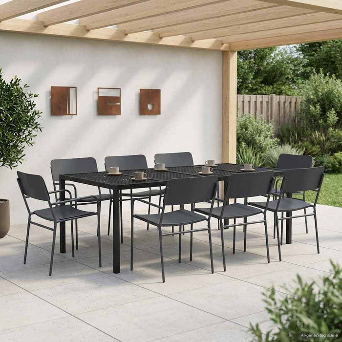 Set de Mobilier pentru Exterior 9 buc. Antracit Oțel WALTI