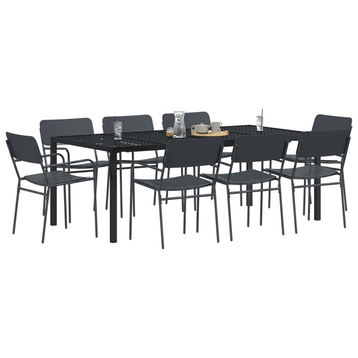 Set de Mobilier pentru Exterior 9 buc. Antracit Oțel WALTI